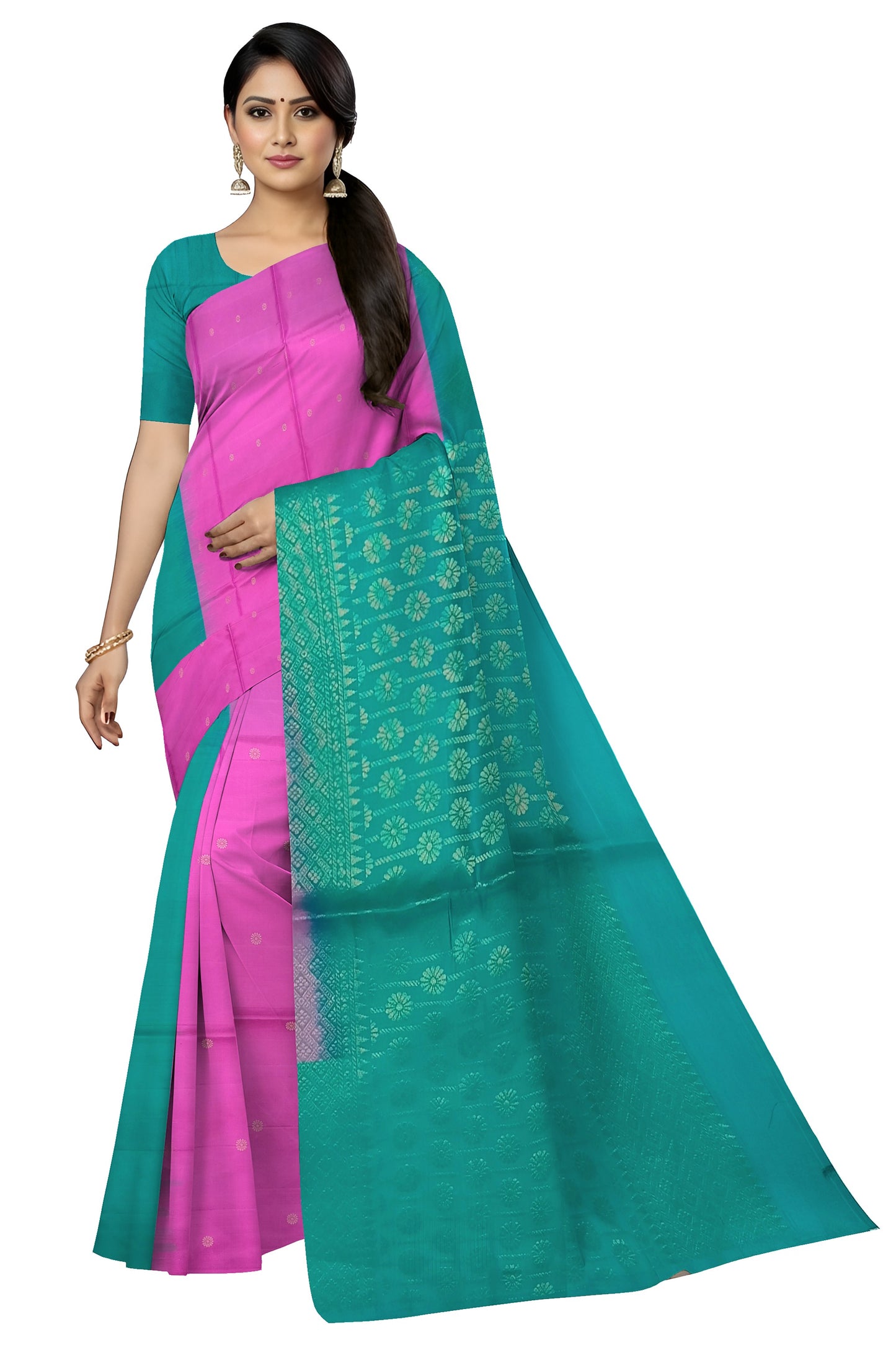 Light Rani and Rama Dual Colour Butta- RC13SSLRRA17
