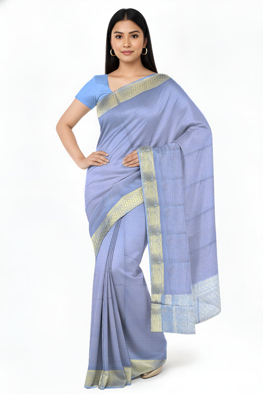 The Heritage of Elegance: Embossed Mysore Silk - GS12EMCRBLGR7