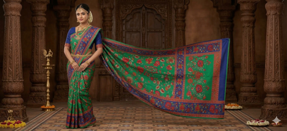 Green Blue and red floralprint - GS12PRCRGRNBRE11
