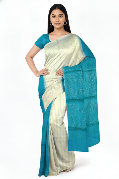 Cream and TBlue Dual Colour Butta - RC13SSCRTB18