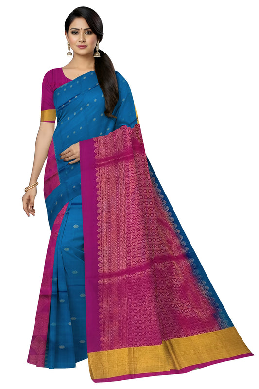 Royal Blue Mejanta Dual Colour Butta- RC13SSRBLME15