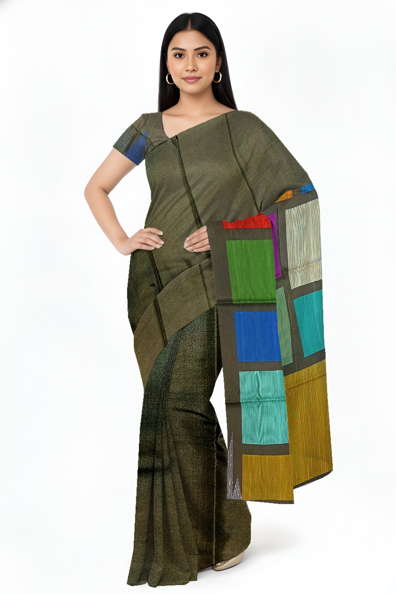 Bottle Green rectangular soft silk - RC11SSBGRD6